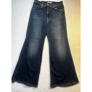 Levi's Women's Ribcage Bell‎ Wide Leg Flare Jeans Distressed Blue Size 31